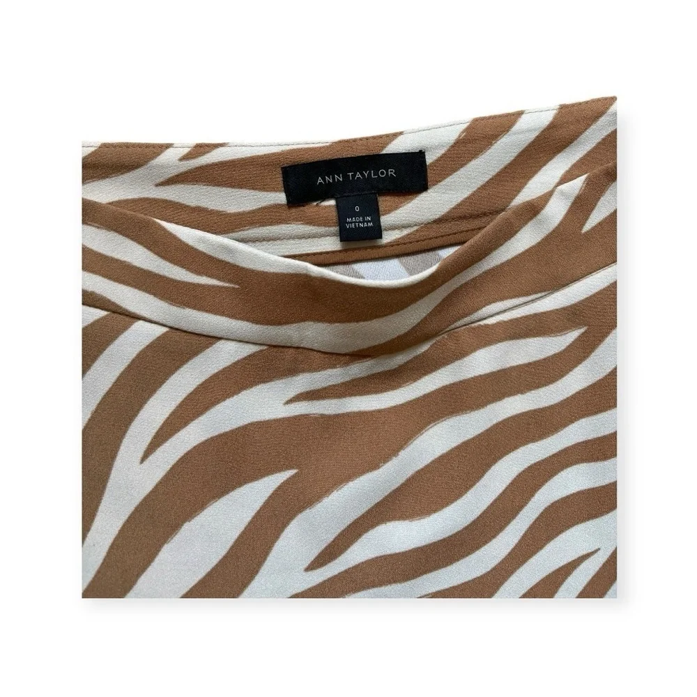 Ann Taylor Zebra Print Neutral Skirt